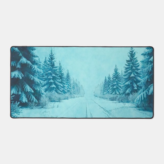 Alfombrilla de escritorio con nieve invernal en pi (Anverso)