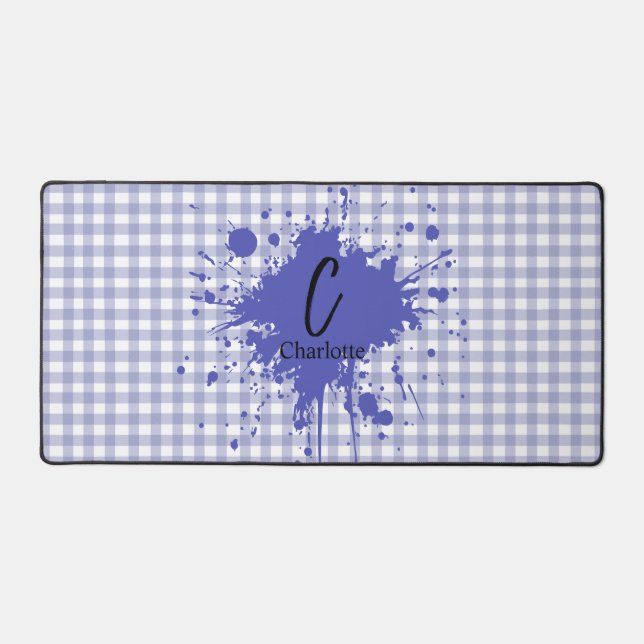 Alfombrilla de escritorio con patrón de gingham az (Anverso)