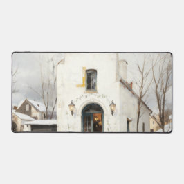 Alfombrilla de escritorio de cabaña acogedora de i