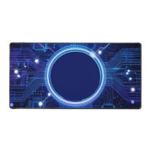 Alfombrilla de escritorio de circuito de azul eléc