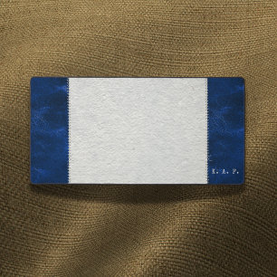 Alfombrilla de escritorio de cuero azul con costur