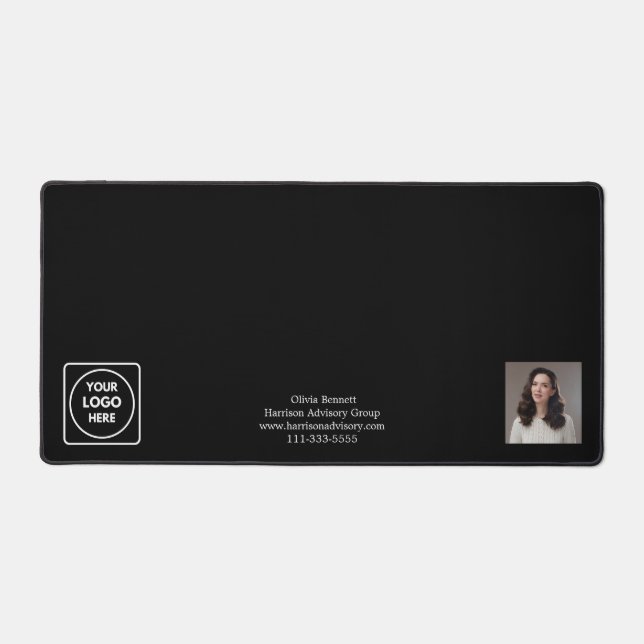 Alfombrilla de escritorio de logo negro minimalist (Anverso)