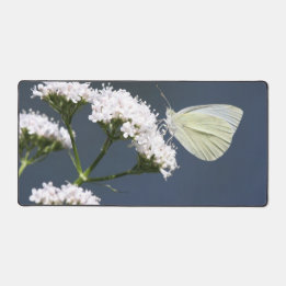 Alfombrilla de escritorio de mariposa blanca