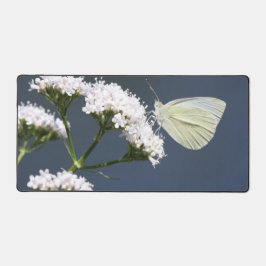 Alfombrilla de escritorio de mariposa blanca