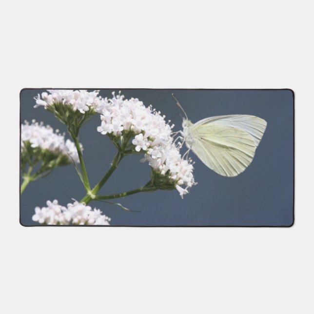 Alfombrilla de escritorio de mariposa blanca (Anverso)