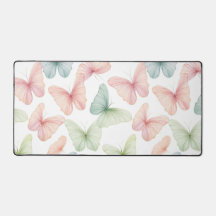 Alfombrilla de escritorio de mariposa pastel