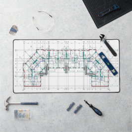 Alfombrilla de escritorio de plano blueprint elega