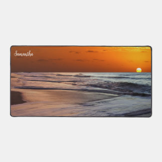 Alfombrilla de escritorio de puesta de sol playera