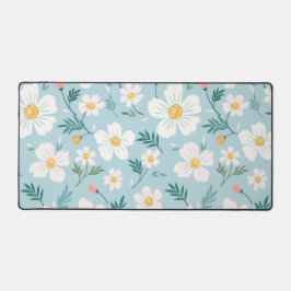 Alfombrilla de escritorio estética floral azul pas
