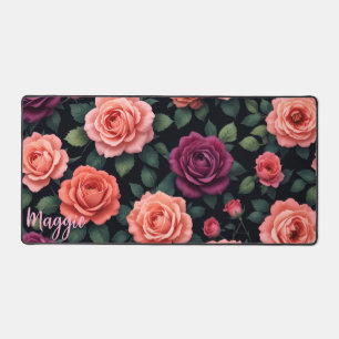 Alfombrilla de escritorio floral personalizada con