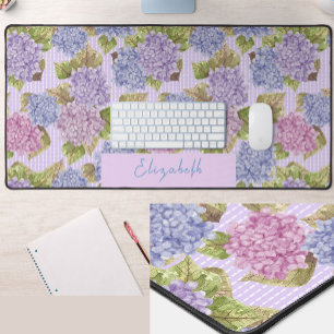 Alfombrilla de escritorio floral rosa y púrpura co
