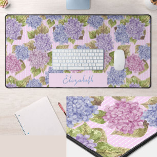 Alfombrilla de escritorio floral rosa y púrpura co