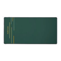 Alfombrilla de escritorio geométrica dorada verde 