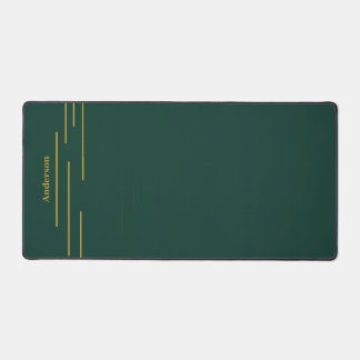 Alfombrilla de escritorio geométrica dorada verde 