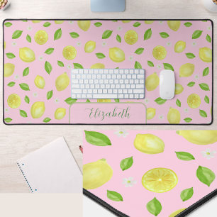 Alfombrilla de escritorio grande de limones adorab