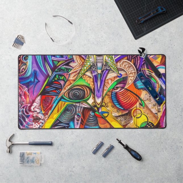 Alfombrilla de escritorio maximalista de graffiti  (Puesto de trabajo)