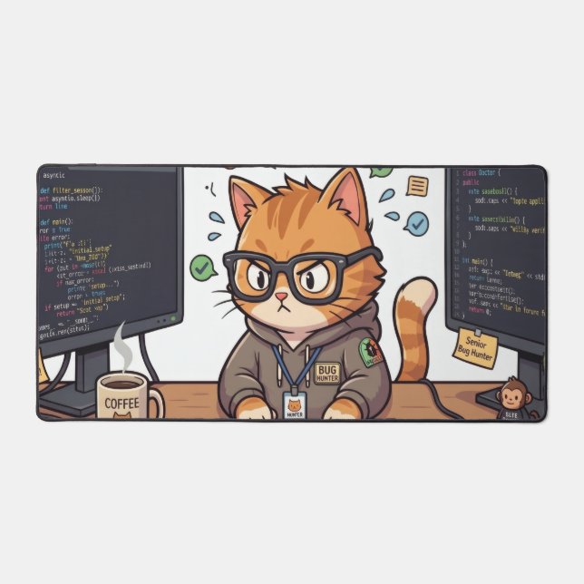 Alfombrilla de escritorio para gato real | Alfombr (Anverso)