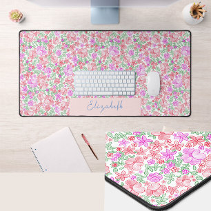 Alfombrilla de escritorio personalizada con flores
