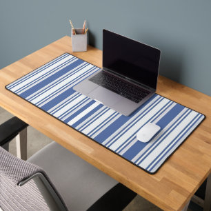 Alfombrilla de escritorio raya azul y blanca