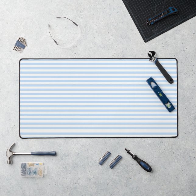 Alfombrilla de escritorio raya azul y blanca (Puesto de trabajo)