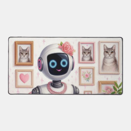 Alfombrilla de escritorio robot de IA femenino ros
