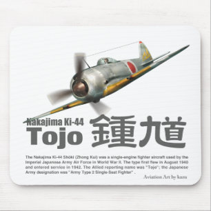 Alfombrilla De Ratón 二 式 戦 闘 "鍾 馗"Nakajima Ki-44"Tojo"