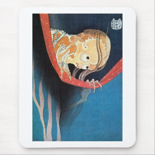 Alfombrilla De Ratón 幽霊, fantasma del 北斎, Hokusai, Ukiyoe
