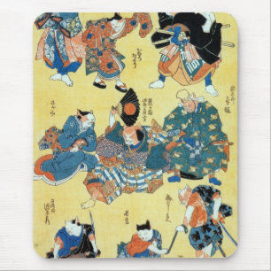 Alfombrilla De Ratón 流 行 猫 の 狂 づ ~, burkitos del gato, Kuniyoshi, Ukiyo