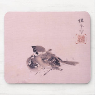 Alfombrilla De Ratón 雀 双, 栖 鳳 Par del Sparrow, Seihō, arte japonés