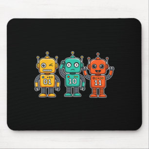 Alfombrilla De Ratón 01 10 11 Robot Divertido para Hombres Mujeres Niño