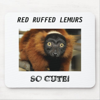 Alfombrilla De Ratón ¡080725 red-ruffed-02, ROJO SUPERARON LOS LEMURS,
