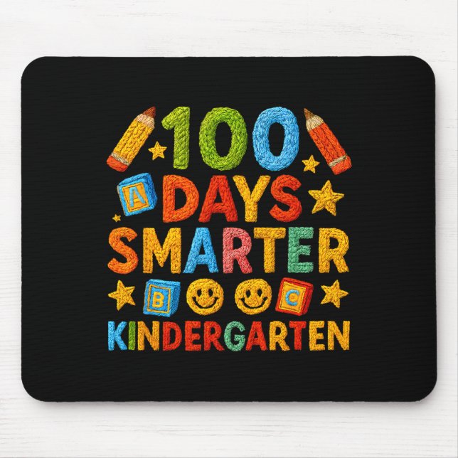 Alfombrilla De Ratón 100 Days Smarter Kindergarten Milestone School Ach (Frente)
