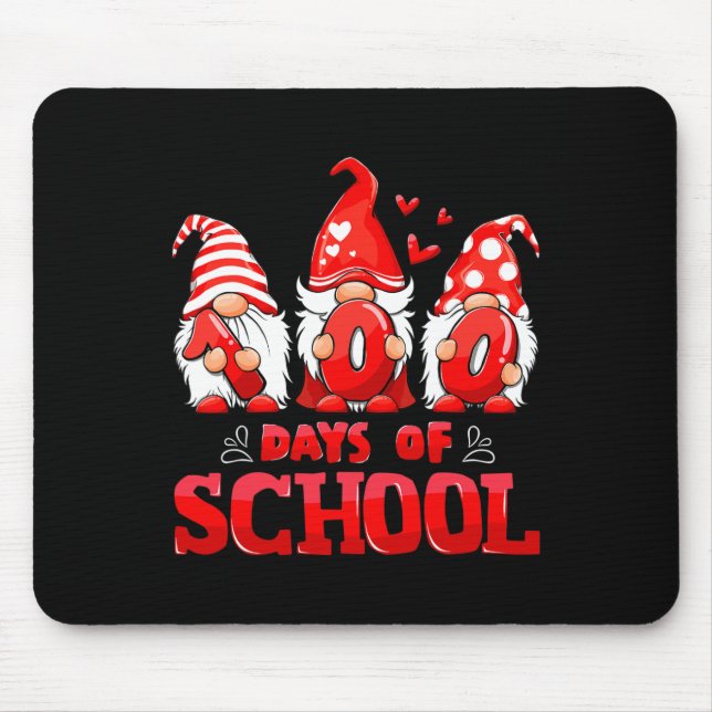 Alfombrilla De Ratón 100° Día De Enseñanza De Gnome Escolar Estudiantes (Frente)