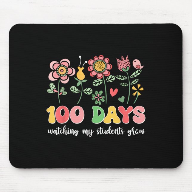 Alfombrilla De Ratón 100 días cultivando flores de boho (Frente)