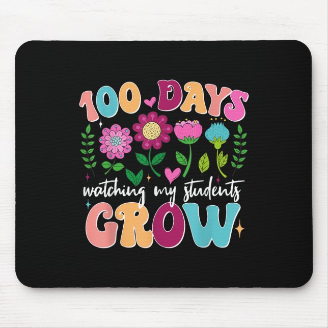 Alfombrilla De Ratón 100 días cultivando flores de boho (Frente)