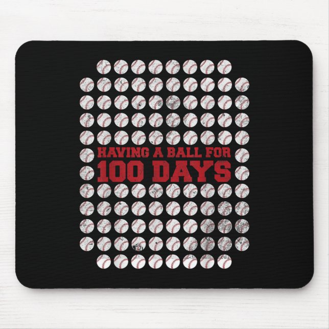 Alfombrilla De Ratón 100 Días De Béisbol Escolar 100º Día De La Escuela (Frente)