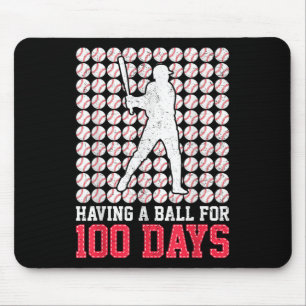 Alfombrilla De Ratón 100 Días De Béisbol Escolar 100 Días Para Niños