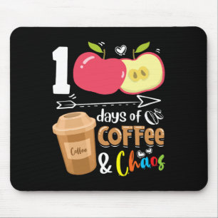 Alfombrilla De Ratón 100 días de café; caos - 100 días de escuela