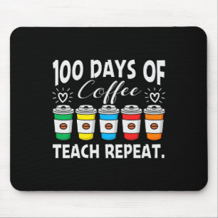 Alfombrilla De Ratón 100 días de café; caos 100 días de té escolar