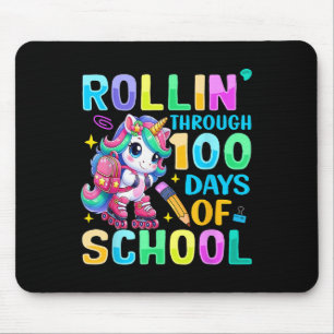 Alfombrilla De Ratón 100 días de Chicas de unicornio escolares
