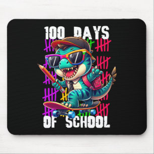 Alfombrilla De Ratón 100 Días De Colegio Dinosaurio Genial Patinando 