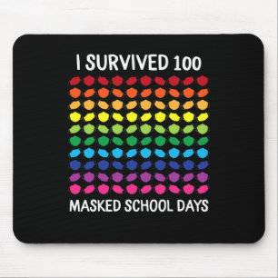 Alfombrilla De Ratón 100 días de escuela con máscaras sobrevivientes 10