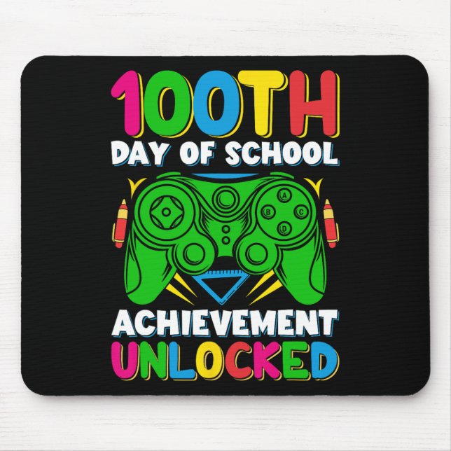 Alfombrilla De Ratón 100 días de escuela desbloqueado jugador 100 días  (Frente)