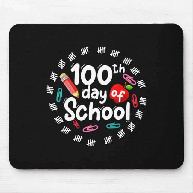 Alfombrilla De Ratón 100 días de escuela para maestros niños Sma (Frente)