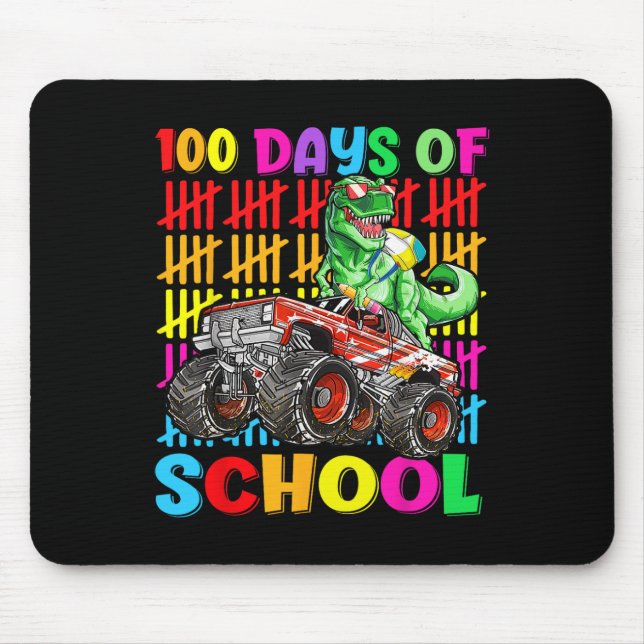 Alfombrilla De Ratón 100 días de monstruo de dinosaurios escolares (Frente)
