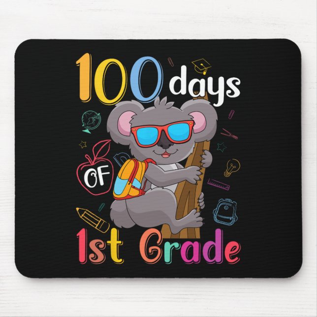 Alfombrilla De Ratón 100 días de primer grado Koala 100° día de clases  (Frente)