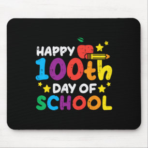 Alfombrilla De Ratón 100 días feliz del lápiz Apple de la escuela