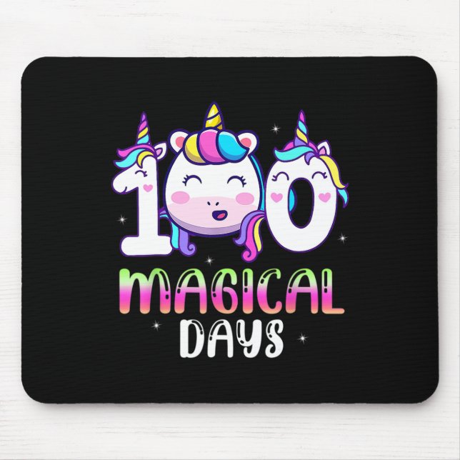 Alfombrilla De Ratón 100 días mágicos niñas niños 100º día de escuela  (Frente)