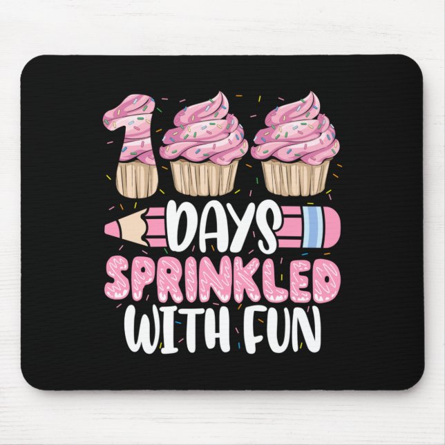 Alfombrilla De Ratón 100 Días Salpicados De Diversión Cupcake 100º Día  (Frente)