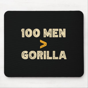 Alfombrilla De Ratón 100 Hombres Vs 1 Gorila Divertido 100 Hombres Es M